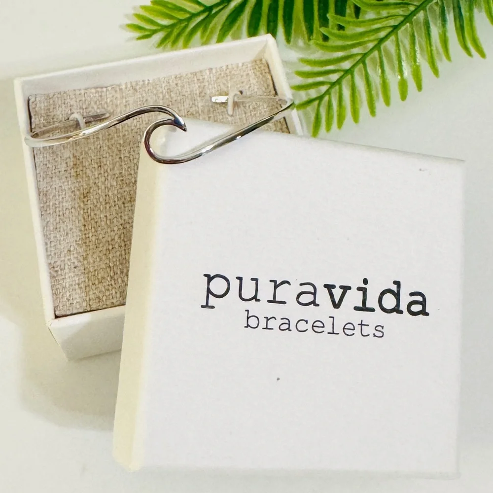 NEW PURA VIDA Silver Wave Cuff Bracelet